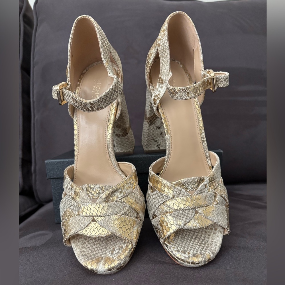 Michael Kors Snakeskin Platform Sandals - Picture 3 of 4